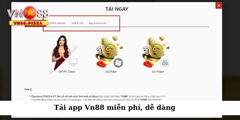 Tải app Vn88 miễn phí, dễ dàng